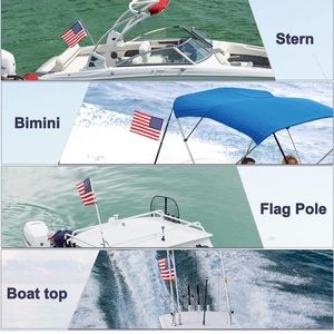 NEW! American Flag With 4 Clips for Home Boat Golf Cart Home 50 Sewn Stars